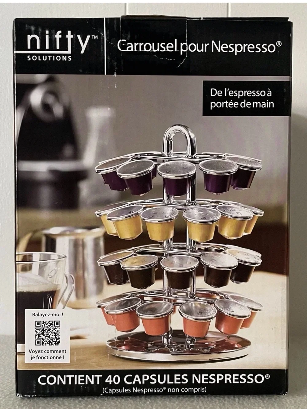 Nifty Solutions Chrome Coffee Capsule Carousel - Silver